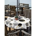 thumbnail image 2 of Outdoor Tablecloths with Umbrella Hole & Zipper, Black Polka Dots Round Tablecloths 60 Inch, Modern Abstract Art Waterproof Table Cloth, Patio/Pool/Picnic Table Covers, 2 of 8