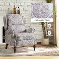 thumbnail image 4 of Recliner Chairs Push Back Set of 2 Upholstered Mid Century Wingback Armchairs Fabric Sofa Home Theater Couches Wood Legs Home Living Room Beige Pattern, 4 of 7