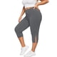thumbnail image 1 of Pantalones de yoga de cintura alta para mujer: aberturas laterales, leggings elásticos y transpirables de largo 8 para correr en el gimnasio: ropa deportiva cómoda con cintura alta, 1 of 4