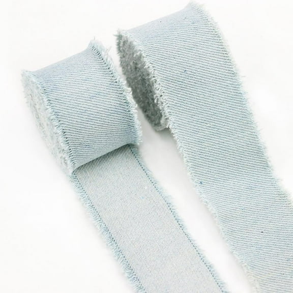 1.5Yards Denim Ribbon Jeans Cloth Fabric DIY Sewing Crafts Handmade Fringe Silk Ribbon Hairclip Bows Clothes Blue Cowboy Decor