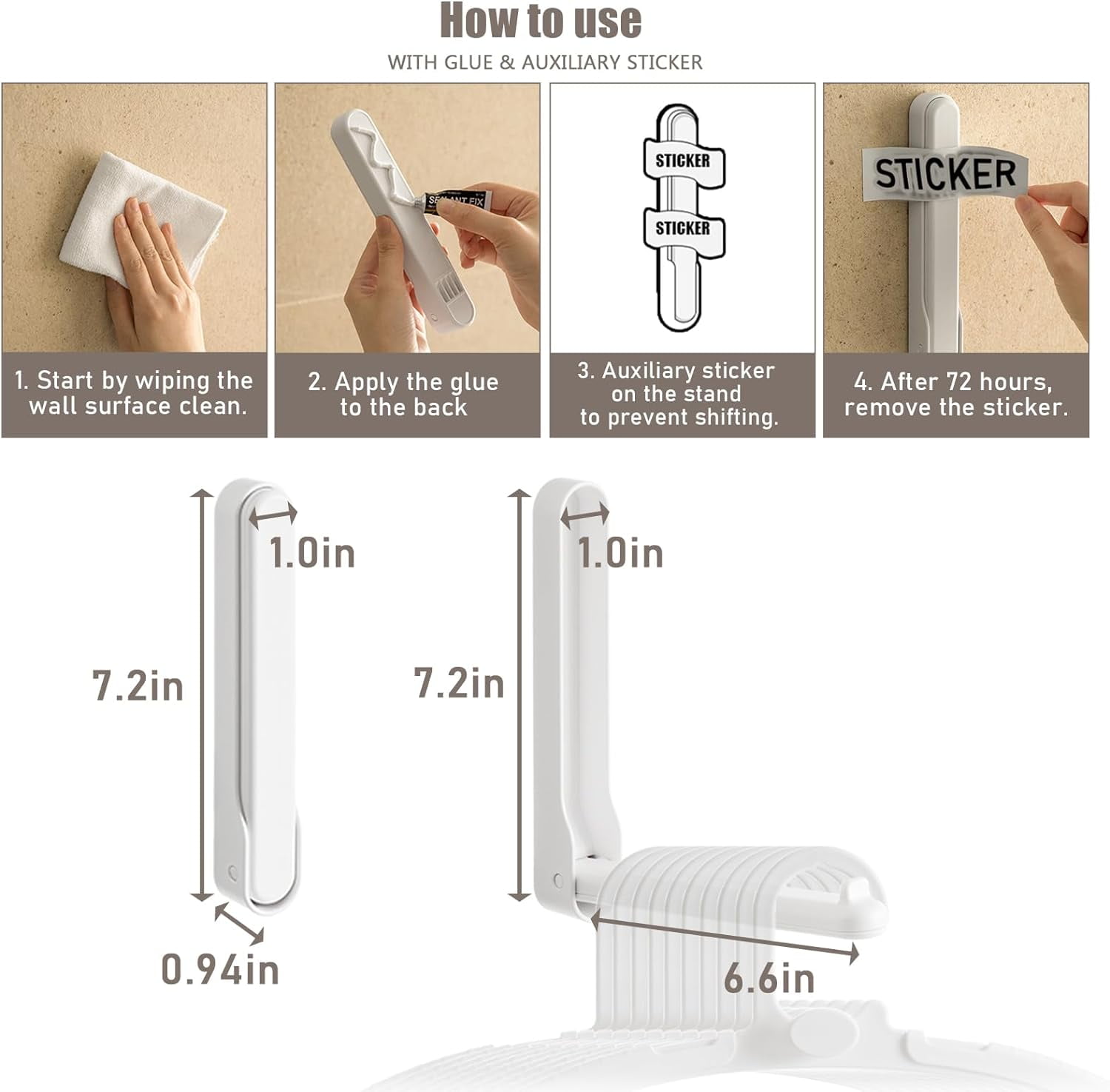 Hanger Organizer with Adhesive Glue,Hanger Storage Rack for Washing Machine,Hanger Stacker for Closet Laundry Room,Clothes Hanger Storage, Wall-Mounted, Foldable, Space-Saving(3 Pcs)