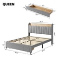 thumbnail image 2 of Senfot Upholstered Platform Bed Frame with Storage & Charging – Queen Size Bed, Headboard with USB Ports & Drawers, No Box Spring Needed, 2 of 6