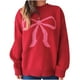 thumbnail image 2 of Ailaofu Womens Fall Winter Casual Sweater Cute Bow Crewneck Long Sleeve Baggy Knit Sweatshirt Top Trendy Aesthetic Clothes, 2 of 5