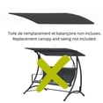 thumbnail image 3 of F. Corriveau International 3-Seat Swing Replacement Canopy – Compatible IL3007 & IL3006, Durable Polyester, Gray, 3 of 3