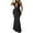 Black, variant on LYEAA Long Maxi Dresses for Women Sleeveless One Neck Glitter Sequin Dress Off Shoulder Elegant Dress Solid Color Cutout Evening Gown Cocktail Dress Fashion Dress Dress Black S