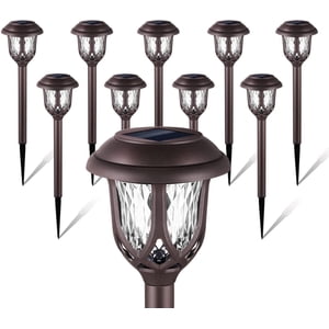 ExcMark Solar Pathway Lights, 10-Pack, Cool White