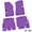 Purple w/ Black insert, variant on Flextread Floor Mats for 18-24 Jeep Wrangler JLU - Mopar Licensed Factory Fit - Purple w/ Black & White Jeep Wave w/o Wheel Insert - 100% Made in USA