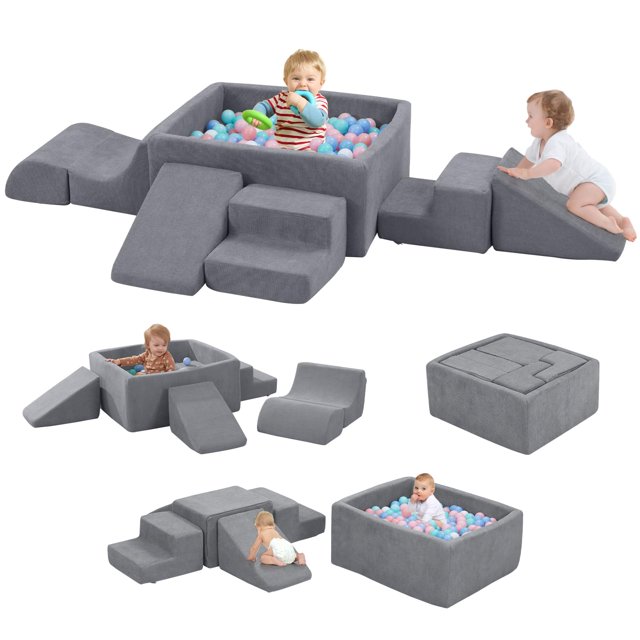 Juguetes de espuma para escalada HAHASOLE para niños pequeños con piscina de bolas grande