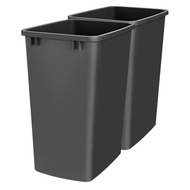 Contenedor de Basura Rev-A-Shelf de Polímero 35 Cuartos Negro Paquete de 2