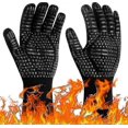 thumbnail image 1 of 1 Pair Bbq Gloves Heat Resistant Fire Oven Gloves Hand Protection Bbq Gloves, 1 of 5