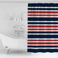 thumbnail image 4 of Navy Blue Red Striped Shower Curtains for Bathroom Waterproof Fabric Bath Curtains Decor Bath Tub Curtain Gradient Horizontal Lines Decorative Shower Curtain Sets with 12 Hooks, 72x72 Inch, 4 of 6