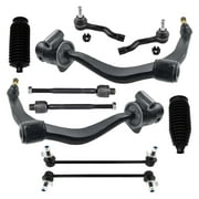 PartsW - 10 Pc Front Suspension Kit Lower Control Arms, Sway Bar Links, Tie Rod Ends, Rack & Pinion Bellow Boots Steering Set for INFINITI FX35 INFINITI FX45
