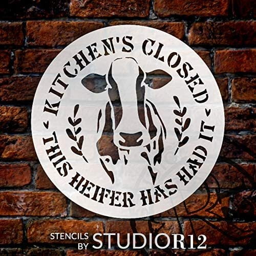 Farmhouse Kitchen Sign Closed Cow This Heifer's Had It Rustic Wood Wall Hanging
