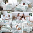 thumbnail image 5 of 3 Piece Teal Green Coastal Turtle Duvet Cover Set California King,Microfiber Comforter/Quilt Cover with Corner Ties and 2 Pillowcases,Ocean Coral Nautical All Season Soft Bedding with Zipper Closure, 5 of 8