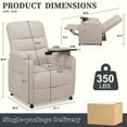 thumbnail image 4 of Holaki Power Recliner Chair, Modern Chenille Recliner Chair Swivel Table Top & Built in Cup, Adjustable Home Theater Seating with Lumbar Support, Small Nursery Recliner for Living Room, Beige, 4 of 10