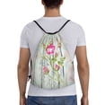 thumbnail image 2 of Bingfone Vintage Wood Background With Floral Drawstrings Backpacks Bags For Men Women Gym Drawstrings Bag, 2 of 9