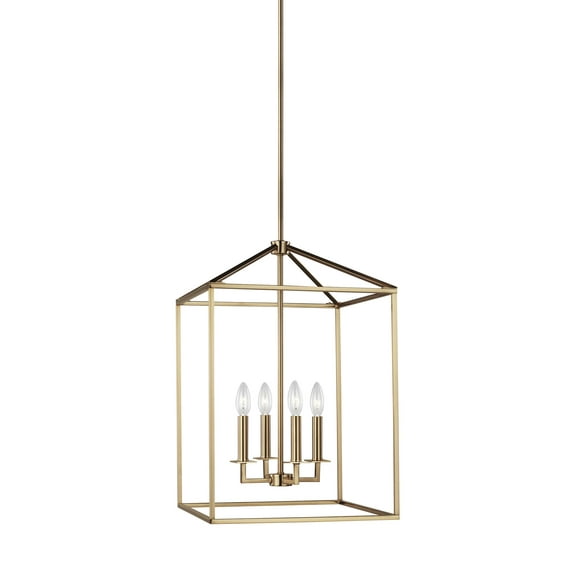 Newhouse Lighting Medium Four Light Hall / Foyer Hanging Modern Light Fixture, Satin Bronze