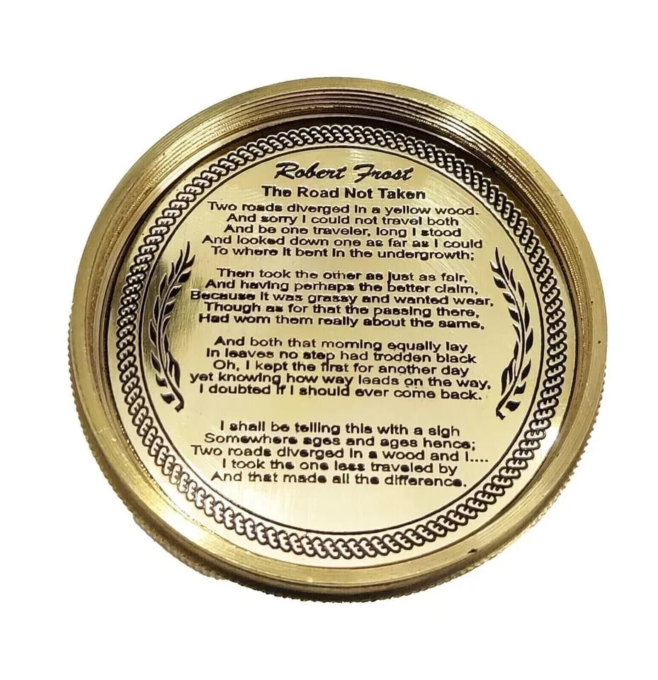 Solid Brass Push Button Pocket Compass Stanley London 1917 Ship, Reproduction