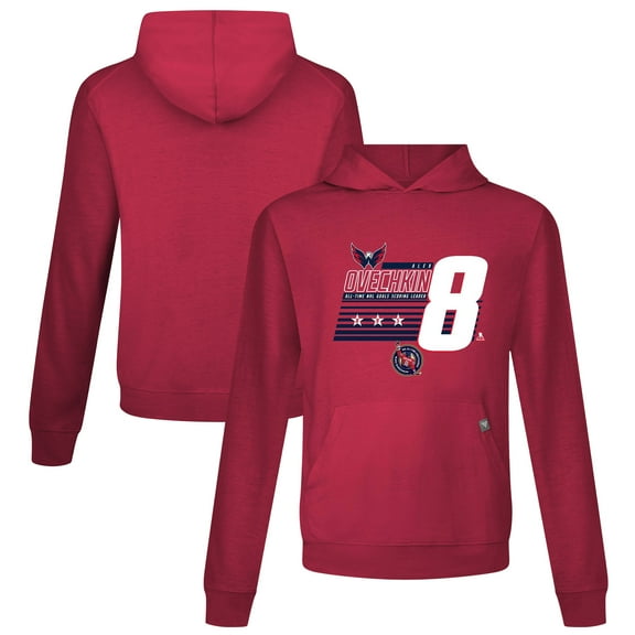 Men's Levelwear Alexander Ovechkin Red Washington Capitals NHL All-Time Leading Goal Scorer Milestone Stripes Name &