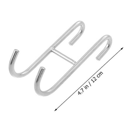 

2pcs 304 Stainless Steel Hook Unique Over Door Hooks Convenient Bend Hook Creative S Shape Double Hanging Hanger for Home Room Cabinet Closet