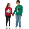 thumbnail image 6 of Sezzit Boys’ Christmas Sweatshirt – Clasic Cozy Xmas Fleece Pullover with Festive Holiday Graphics – Green Penguin -Size 8, 6 of 7