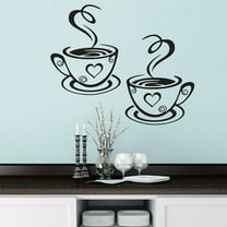 Uanit Coffee Love Wall Sticker Cafe Cups Vinyl Decals Pub Home Kitchen Art Stickers Decor Wall Decals Peel and Stick Wall Stickers Decor Bedroom Living Room Home Decoration