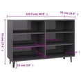 thumbnail image 4 of vidaXL Sideboard High Gloss Grey 103.5x35x70 cm Engineered Wood, 4 of 5