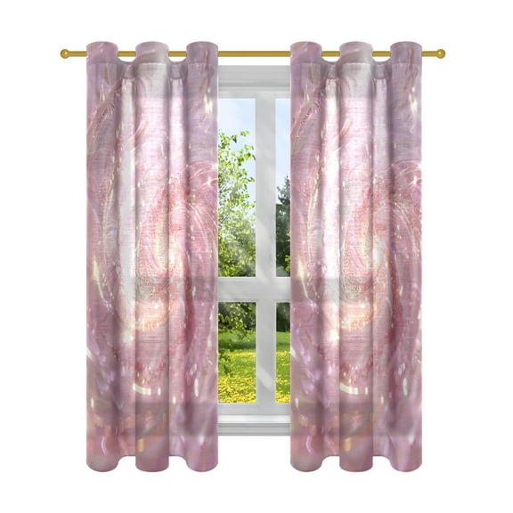 A Pink Spiral Blackout Curtains Patio Door Curtains Window Decoration for Bedroom Living Room 2 Panels