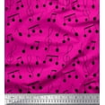 thumbnail image 1 of Soimoi Pink polyester Crepe Fabric Notes Musical Instrument Print Sewing Fabric Yard 52 Inch Wide, 1 of 3