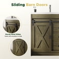 thumbnail image 4 of DreamCurship Bathroom Vanity with Sink Combo, White Bathroom Storage Cabinet with Drawers, Farmhouse Bathroom Vanity Cabinet with Sliding Barn Doors, Wash Gray, 4 of 7