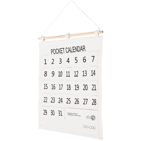 PENIKOKO Beige Wall Calendar and Pocket Organizer for Home & Kitchen Storage, 1 Set, Practical and Space-Saving
