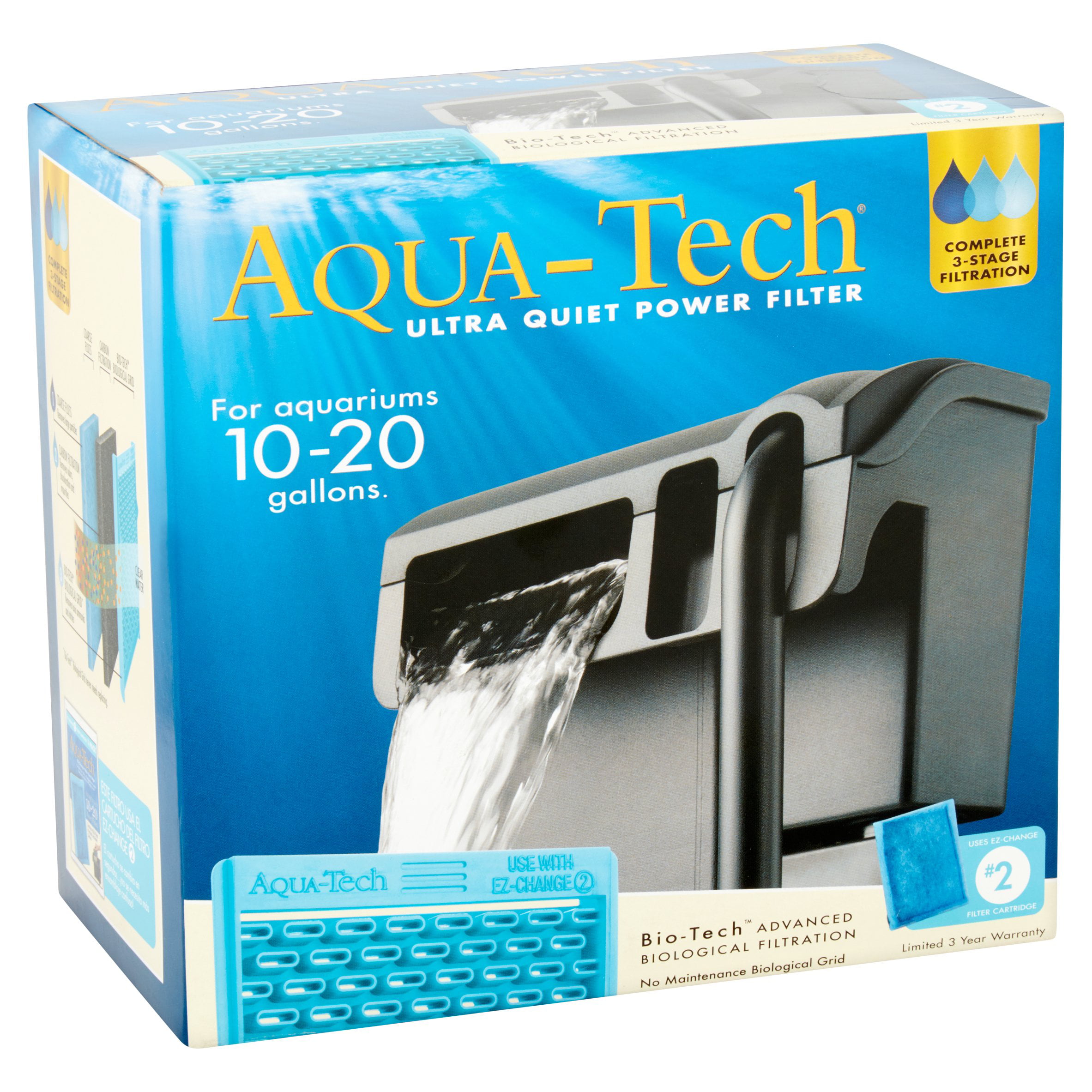 Patois Gladys Slechte factor Aqua-Tech Ultra Quiet Power Filter for 10-20 Gallons - Walmart.com