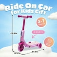 thumbnail image 4 of 3 Wheel Electric Scooter for Kids Ages 3-6, LED Light Up Balance Training Scooter with Music, Steam Sprayer & Extra Wide Non Slip Deck, 6V Ride On Toy for Boys or Girls, Pink, 4 of 7