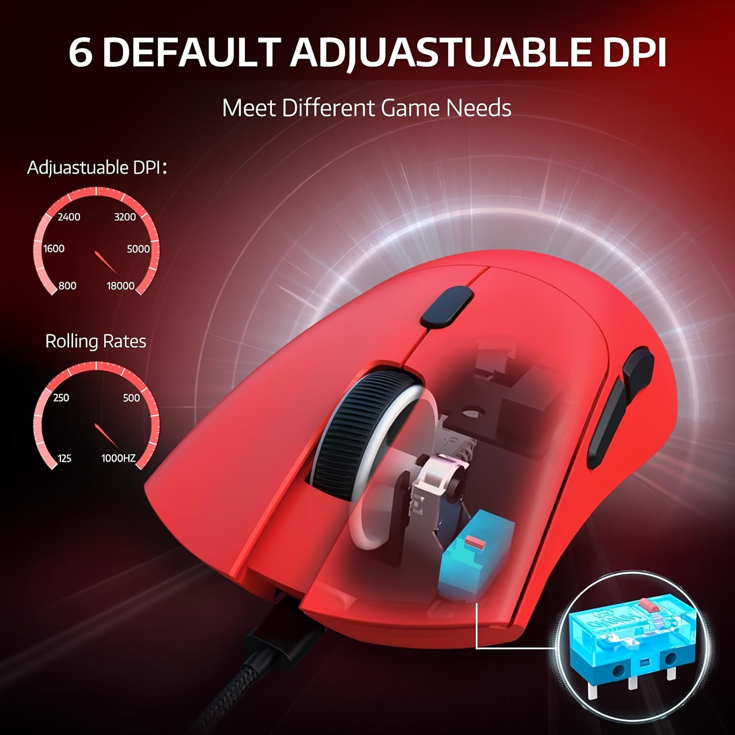 ATTACK SHARK R1 SUPERLIGHT Mouse with Tape, PixArt PAW3311 Gaming Sensor, BT/2.4G Wireless/Wired Gaming Mouse, 6 Adjustable DPI up to 18000, 65 Hrs Battery, Office Mice for Win11/Xbox/PS/Mac