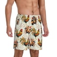 thumbnail image 2 of Easygdp Colorful Roosters Men's Short Pajama Pants, Sleep Shorts, Household Pants, Casual Pants with Pockets - Medium, 2 of 9