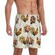 thumbnail image 2 of Balery Colorful Roosters Pantalones cortos de pijama de punto de algodón para hombre con cinturilla y bolsillos-Large, 2 of 6