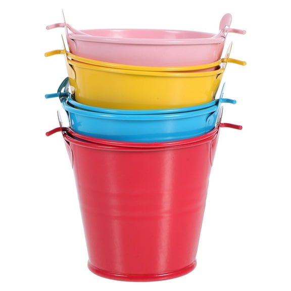 HONMEET 4Pcs Small Assorted Color Metal Buckets for Crafts Candy Storage and Party Treats