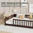 thumbnail image 5 of Full Floor Bed for Kids Toddlers, Multifunctional Montessori Bed Frame with Safety Guardrails and Wood Slats, Without Door, Easy Assemble, Espresso, 5 of 7