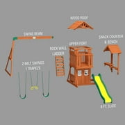 Backyard Discovery Tanglewood Cedar Wood Swing Set, Slide, Clubhouse, Playhouse, Snack Bar