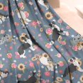 thumbnail image 2 of Border Collie Dog and Flower Florals Blanket,Comfortable Soft Flannel Throw Blanket,All Season,Warm Lightweight Blankets for Sofa Bed Couch Living Room Chair,50"x60", 2 of 4