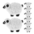 thumbnail image 1 of Figuras de ovejas de animales de resina, Mini decoraciones de ovejas para jardín, estatuas de ovejas de resina, decoraciones de jardín, 8 Uds., 1 of 5