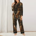 thumbnail image 2 of Fotbe Tiger In The Fallen Leaf Forest Conjunto de Pijama de Manga Larga para Mujer con Estampado, Ropa de Dormir de 2 Piezas, Conjunto de Casa Suave y Cómodo con Bolsillos-XX-Large, 2 of 7
