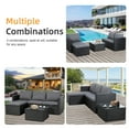 thumbnail image 2 of Walsunny 3 Pieces patio furniture set, Rattan Wicker Outdoor Conversation Set with Cushions and Glass Tabletop,Gray, 2 of 7