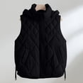 thumbnail image 5 of UPPADA Women's Hooded Puffer Vest Winter Warm Zip up Vest Quilted Padded Fall Jackets with Pockets Womens Long Puffer Vest Full-Zip Hooded Sleeveless Down Jacket Coat Black,L, 5 of 9