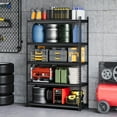 thumbnail image 2 of Kojooin Matte Black 5-Tier Storage Rack, Steel Shelving for Industrial, Garage or Utility Use, 2 of 7