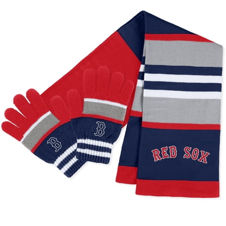 Women s WEAR by Erin Andrews Boston Red Sox Stripe Glove & Scarf Set
