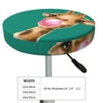 thumbnail image 4 of Disketp Funny Giraffe Blowing Bubble Funda Redonda para Taburete, Funda de Cojín para Silla de Bar Suave y Elástica-13 inch, 4 of 7