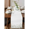 thumbnail image 2 of Hokiten Table Runners 48 Inches Long Dress Scarves, White Floral Farmhouse Kitchen/Dining Table Runner, Short Coffee Tablerunners, Vintage Botanicals Blossom Motif Spring 13x48 Inch, 2 of 7