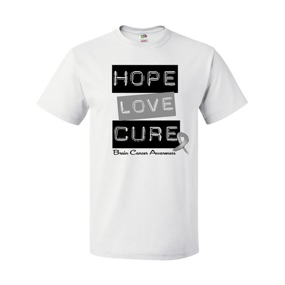 Inktastic Brain Cancer Hope Love Cure T-Shirt