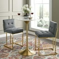 thumbnail image 4 of Modway Privy Gold Stainless Steel Performance Velvet Counter Stool Set of 2 in Gold Charcoal, 4 of 4